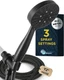 HammerHead Showers&reg; ALL METAL 3-Spray Handheld Shower Head with Long Hose a