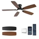 NKPU Ceiling Fans with Lights, Low Profile Fan 52 Inch, Brown 