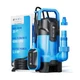 FOTING 1.5HP Sump Pump, 6300GPH High Flow Clean&Dirty Submersible Water Pump ...