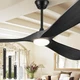 Ceiling Fan 52 Outdoor Indoor Lights Remote Control Matte Black 7406L-52 BOOSANT