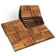 Deck Tiles Interlocking 12 x12 Wood Indoor Outdoor Natural 10 Pcs Megsu 12x12