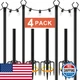 Ailbton 10Ft String Light Poles 4 Packlight Poles For Outside Lightsoutdoor