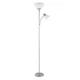 Globe Electric 67134 Silver 72" Torchiere Floor Lamp Adjustable Light, Frosted
