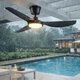 Ceiling Fan 52 Inch IP66 Waterproof Heavy Duty LED Remote Black Newday Outdoor Ceiling Fan 52 Inch IP66 Waterproof Heavy Duty LED Remote Black Newday Outdoor