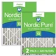 Nordic Pure 20x24x4 (3 5/8) Pleated MERV 13 Air Filters 2 Pack