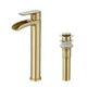 Phiestina 1 Handle Waterfall Bathroom Vessel Faucet Brushed Gold NS-SF01-BG-V