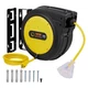 Extension Cord Reel 65 FT 12AWG Heavy Duty Retractable Lighted Outlet VEVOR Wall