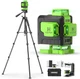 Huepar Laser Level 4X360 Self Leveling with 60" Tall Tripod, 4D Green Cross Line