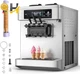 VEVOR Commercial Ice Cream Machine 2200W Pre-Cooling Ice Cream Maker 3 Flavors