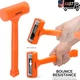 NEIKO 02847A 2LB Dead Blow Hammer Neon Orange Checkered Grip Rebound Resistant