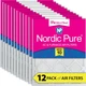 20x25x1 (19_1/2x24_1/2) Nordic Pure Tru Mini Pleat MERV 10 Air Filters 12 Pack