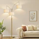 Tree Floor Lamp Nintiue Dimmable White Shade Antique Brass F1378