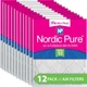 20x25x1 (19_1/2x24_1/2) Nordic Pure Tru Mini Pleat MERV 13 Air Filters 12 Pack