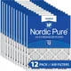 Nordic Pure 20x25x1 (19 1/2 x 24 1/2 x 3/4) Pleated MERV 12 Air Filters 12 Pack