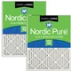 Filter 20x25x1 MERV 13 Plus Carbon Pleated 2 Pack Nordic Pure Air Actual Size