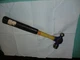 12oz. Ball Peen Hammer Vaughan Fiberglass Handle, 13" Long, Rubber Grip