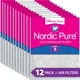 20x25x1 (19_1/2x24_1/2) Nordic Pure Tru Mini Pleat MERV 8 Air Filters 12 Pack