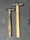 VINTAGE 16 OZ  & 12 OZ BALL PEEN HAMMER QTY 2  WOODEN HANDLE  