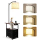 PESRAE Floor Lamp with Table & 2 Drawers, End Table with 3 Color Temperature ...