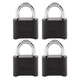 Combination Lock Black Resettable Code Weather Resistant 4 Pack 178EC4 Master