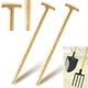 2 Pcs Shovel Handle Replacement T Handle Straight Taper Wooden for Spades, Forks