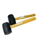 2 Pcs HDX 16 oz 676989 Black Head Rubber Mallets, Wood Handle