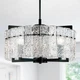 IKK Modern Black Crystal Chandeliers for Dining Room, Luxury Water Ripple Gla...