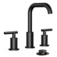 FORIOUS Matte Black Bathroom Faucet 3 Hole Widespread, 8 Inch Bathroom Sink F...