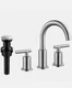 FORIOUS 2-Handle Widespread Bathroom Sink Faucet High Arc Brushed Nickel 