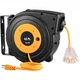 VEVOR Retractable Extension Reel,Heavy Duty 12AWG/3C SJTOW Power Cord 45 FT 12AW