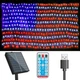 New MZD8391 Solar US Flag Lights, 420 LEDs Waterproof American USA Net 6.75 FT x