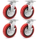 Nefish 8 Inch Heavy Duty Casters Wheels Industrial Grade Polyurethane Casters