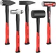 5-Piece Hammer Set - 3LB Sledge & Cross Peen, 500G Chipping, 32Oz Ball Peen & 24