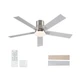Rayqueen 52 Inch Ceiling Fans with Lights and Remote,Flush Mount Brushed Nick...