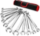 BILITOOLS 12-Piece Flare Nut Wrench Set, Metric & Standard, 12-Point Line Wrench