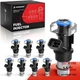 Fuel Injectors Set of 8, Upgraded 4 Holes Upgraded 4 Holes Nozzle(Gas No Flex)