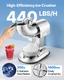 VEVOR Ice Crusher Machine 440LBS/H, 350W All Stainless Steel, Silver