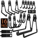 KOFANI Steel Garage Storage Hooks  16 Pack AntiSlip Coating, Heavy Duty Wall ...