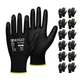KAYGO Work Gloves for Men and Women,12 Pairs Large (Pack of 12), Black 