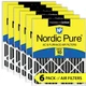 Nordic Pure 20x24x4 (3 5/8) Furnace Air Filters MERV 10 Plus Carbon 6 Pack