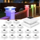 Solar Post Cap Lights 16 Pack 4x4 5x5 6x6 RGB Waterproof White APONUO Solid Flow