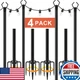 Ailbton 10Ft String Light Poles 4 Packlight Poles For Outside Lightsoutdoor