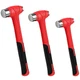 C&T 3 Piece Ball Peen Hammer, 16oz 32oz 48oz, Fiberglass [Head: Silver] 