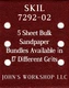 SKIL 7292-02 - 1/4 Sheet - 17 Grits - No-Slip - 5 Sandpaper Bulk Bundles