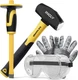 INCLY 4 PCS Geology Rock Pick Equipment Kit, 3 Pound Sledge Rock Hammer with 12"