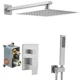 Shower System 10 Inch Brushed Nickel Rain Mixer Wall Mounted 8010-LS JingGang