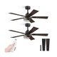 Fanbulous 2 Pack Farmhouse 42 Inch Ceiling Fans with Lights, Black Industrial...