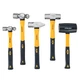 STEELHEAD 5-Piece Fiberglass Handle Hammer & Mallet Set, 16oz Ball-Peen Hammer,