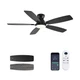 JSAITEE Ceiling Fans with Lights, 52 Inch Low Profile Ceiling Fan with Light ...