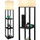 SHINE HAI 3-in-1 Shelf Floor Lamp with 1 USB&Type C&1 AC Outlet, 3-Tiered LED...